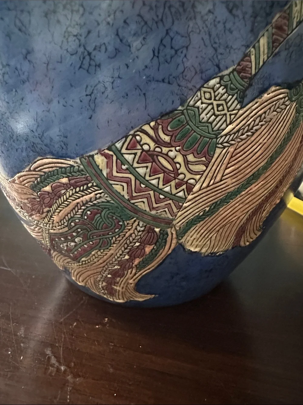 Blue Floral Ceramic Vase - Brand: